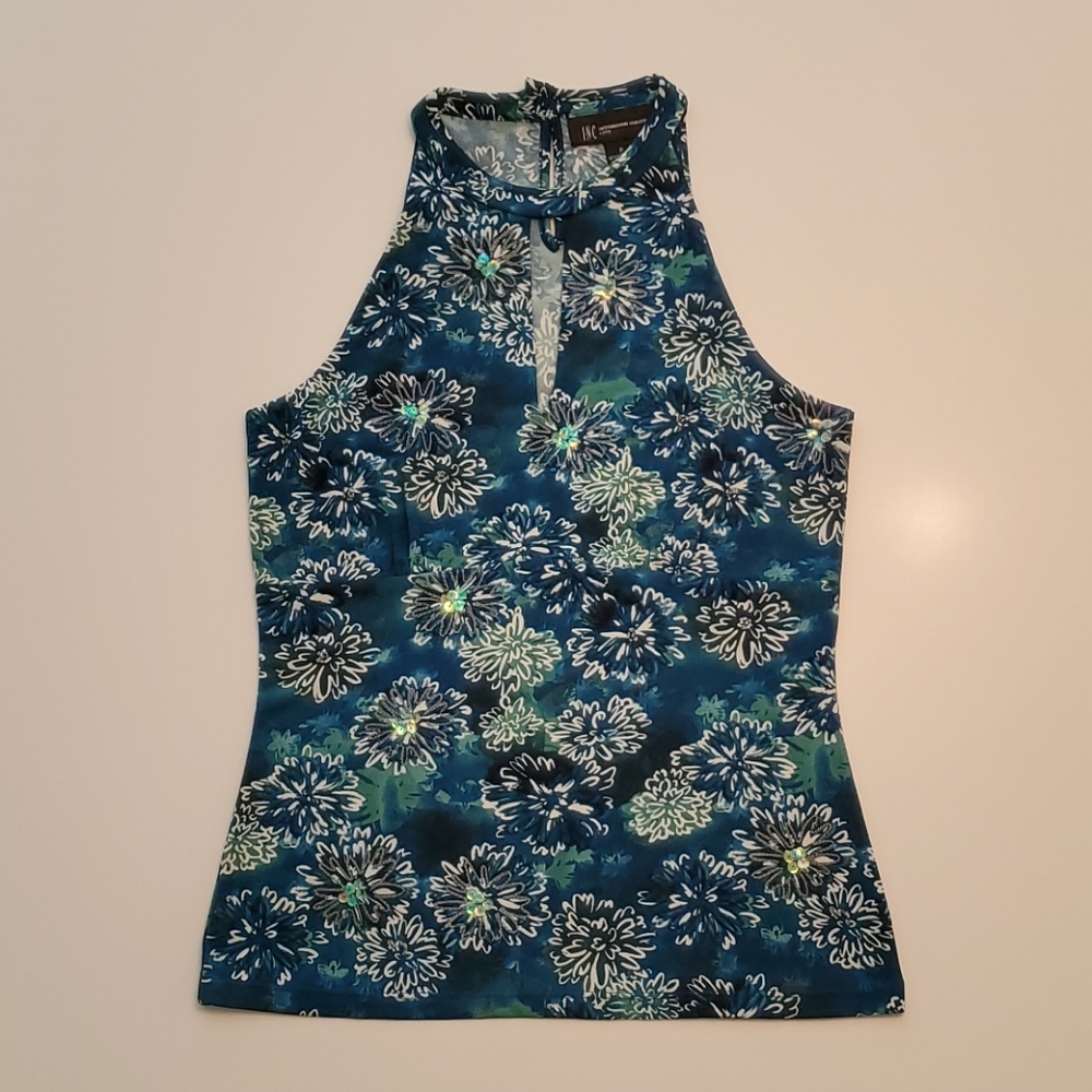 INC Blue/Green Keyhole Top Size P (XS)